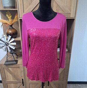 Calvin Klein Sequin Top Fushia Pink